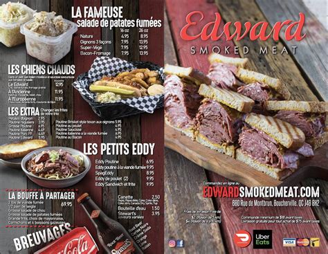 edward boucherville|Edward Smoked Meat de Boucherville Carte